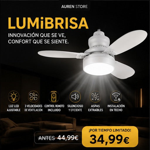 Ventilador de Techo LED con Aspas Retráctiles y Control Remoto